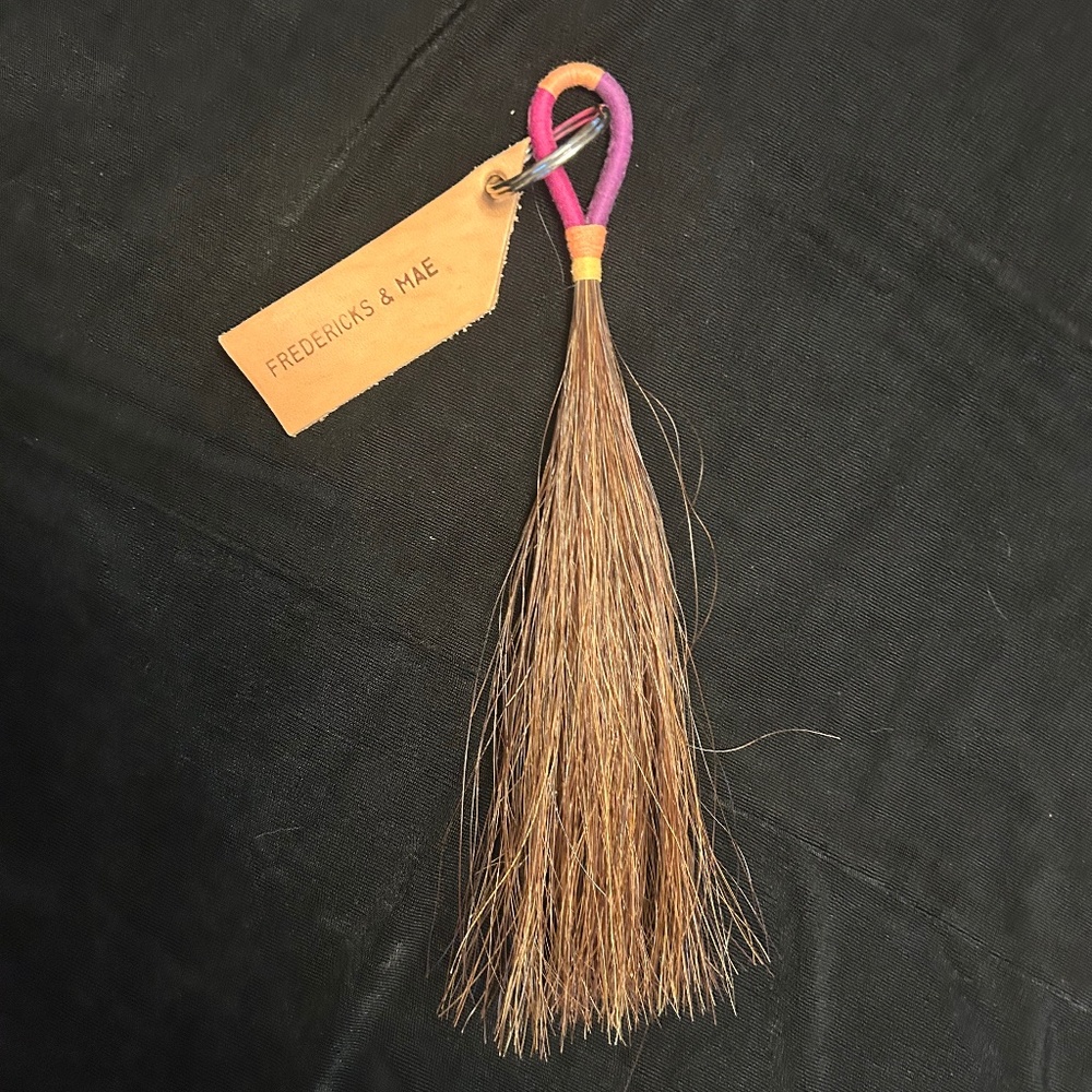 Fredericks & Mae horse hair and leather key chain.
